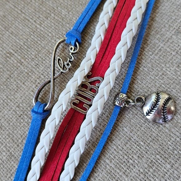 DOLON Infinity Love Cubs Baseball Bracelet Handmade Sports Cheering Charm Team - Picture 4 of 10